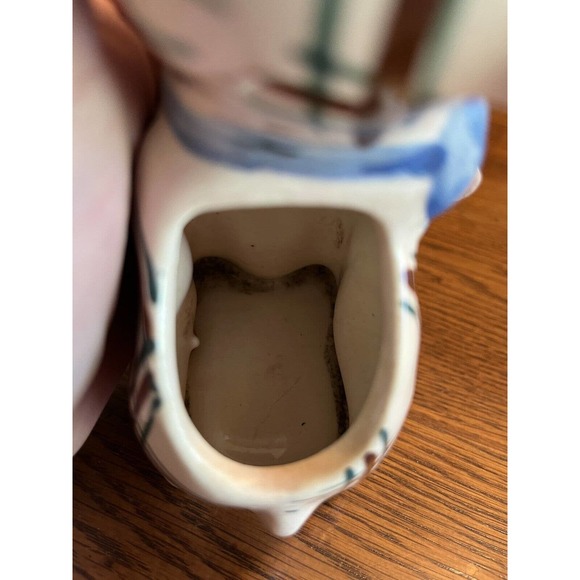 Vintage Japan Ceramic Plaid Puppy Dog Planter Pencil Holder Kitschy MCM - Picture 3 of 7